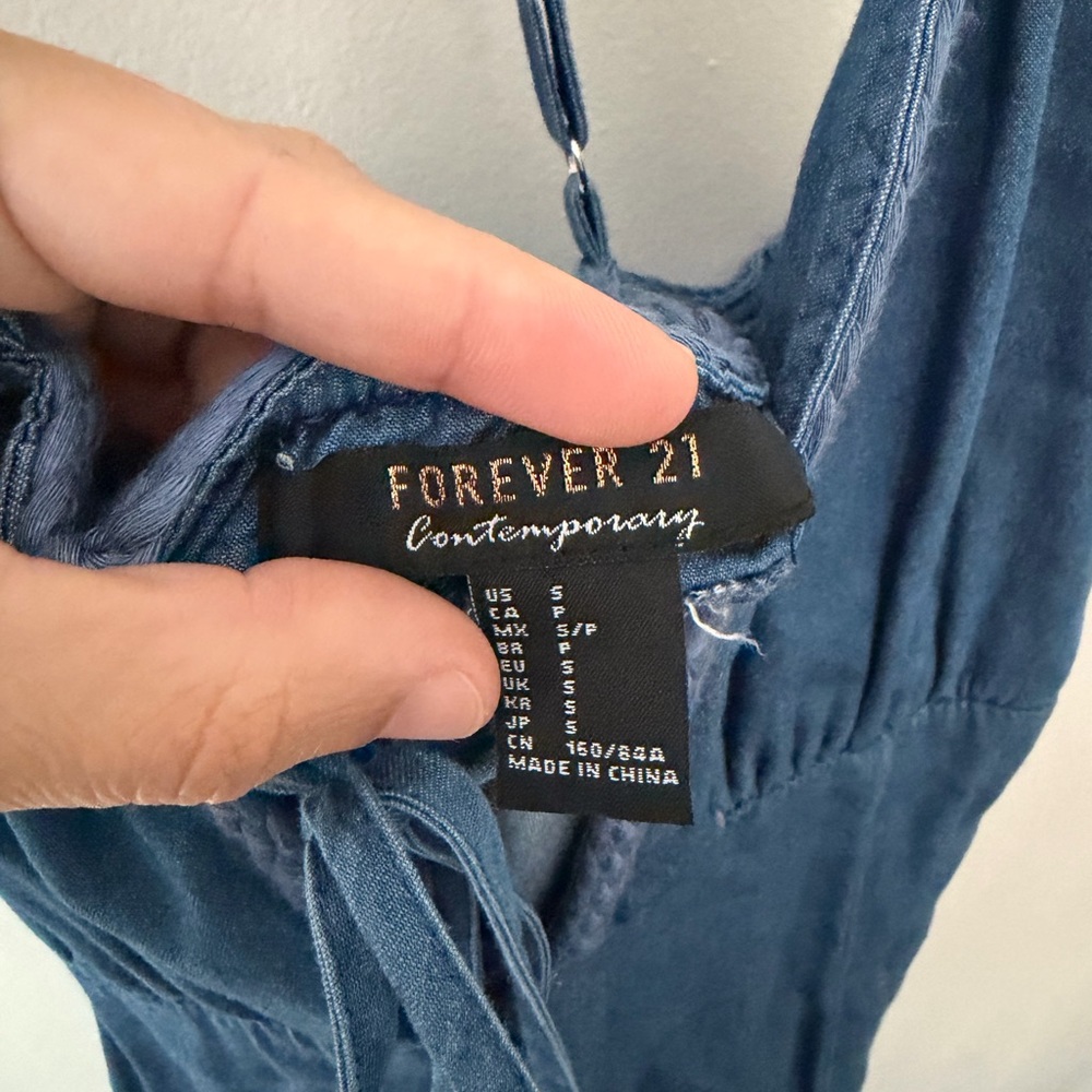 Forever 21 Strappy Blue denim Maxi Dress - Picture 5 of 5